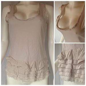 Adrienne Vittadini Pima cotton ruffled tank top